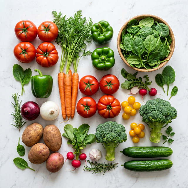 Fresh vegetables basket